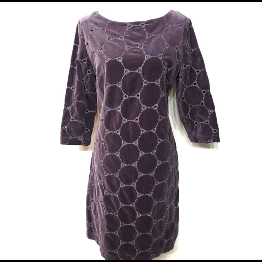 Boden 3/4 sleeve velvet dress